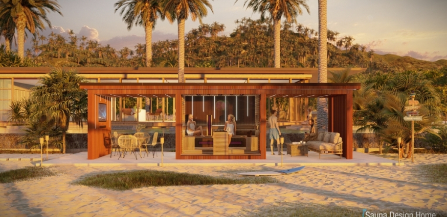 venkovní wellness chata, oáza pro rodinu