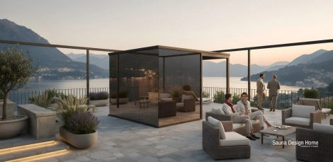 prístrešková zrkadlová sauna