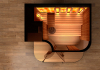 Kombinovaná sauna 4 v 1 De Lux Premium - půdorys sauny