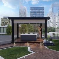 Pergola se stínítkem zipSCREEN v black angel barvě